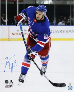 Kevin Hayes New York Rangers Autographed 16" x 20" Blue Jersey Shooting Photograph - Fanatics Authentic Certified