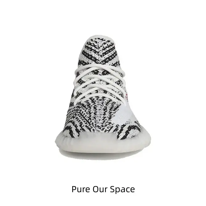Unisex Vintage White Black Zebra Striped Knit Low Top Running Sneakers Breathable Stretch Knit Cushioned White Soft Foam Outsole Street Fashion Trainers #RunningShoes #ZebraKicks #KnitSneakers