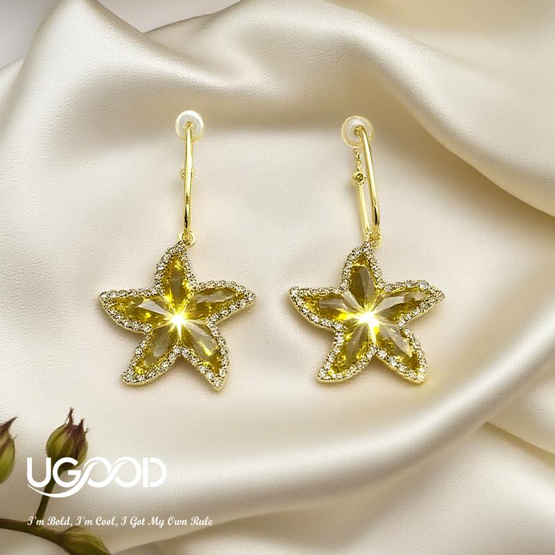 Sea Star de UGood Eardrops, Forged with Zicron, Designed with Love, Amplifies Statement and Aesthetics for Party Prom Occasions, Uplifts your Chic and Confidence