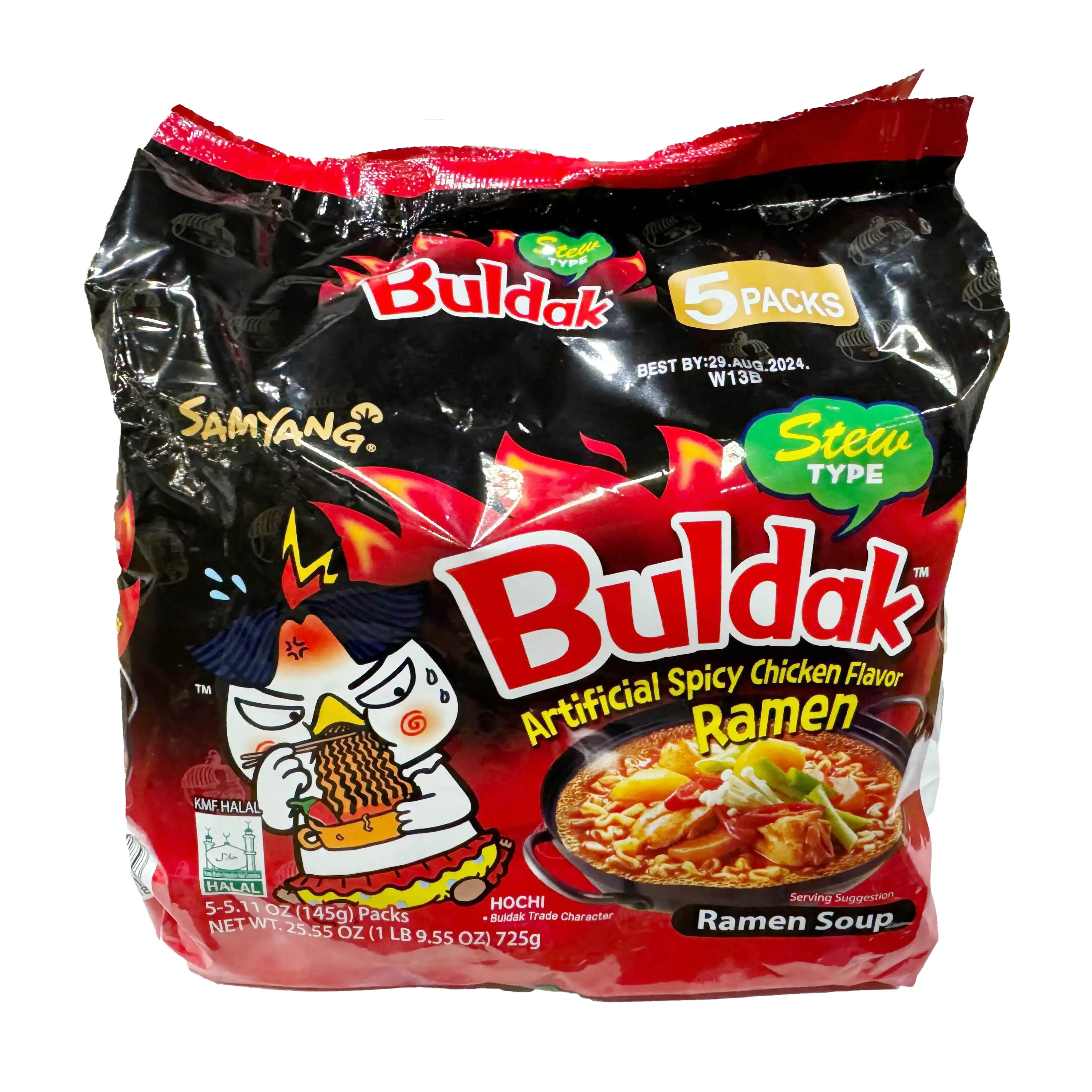 Samyang Buldak Ramen, Stew Type, Hot Chicken Flavor 5pk Instant Food Noodle