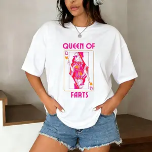 Queen of Farts shirt, Comfy clothers playful graphic tee, casual everyday wear, gag gift