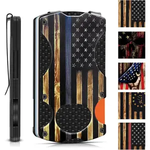 Tactical Men's Wallet, Minimalist Wallet with Money Clip and Credit Card Holder, Aluminum RFID Wallet for Men