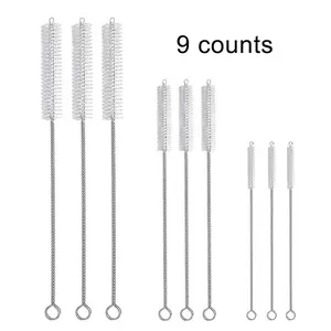 Straw Cleaning Brush Set, 1 Set Long  Cleaning Brush for Straws, Water Bottles, Duckbill Cups, Pipes, Tubes, Kitchen Cleaning Tools, Cleaner, Bottlewasher for Home Dormitory Office