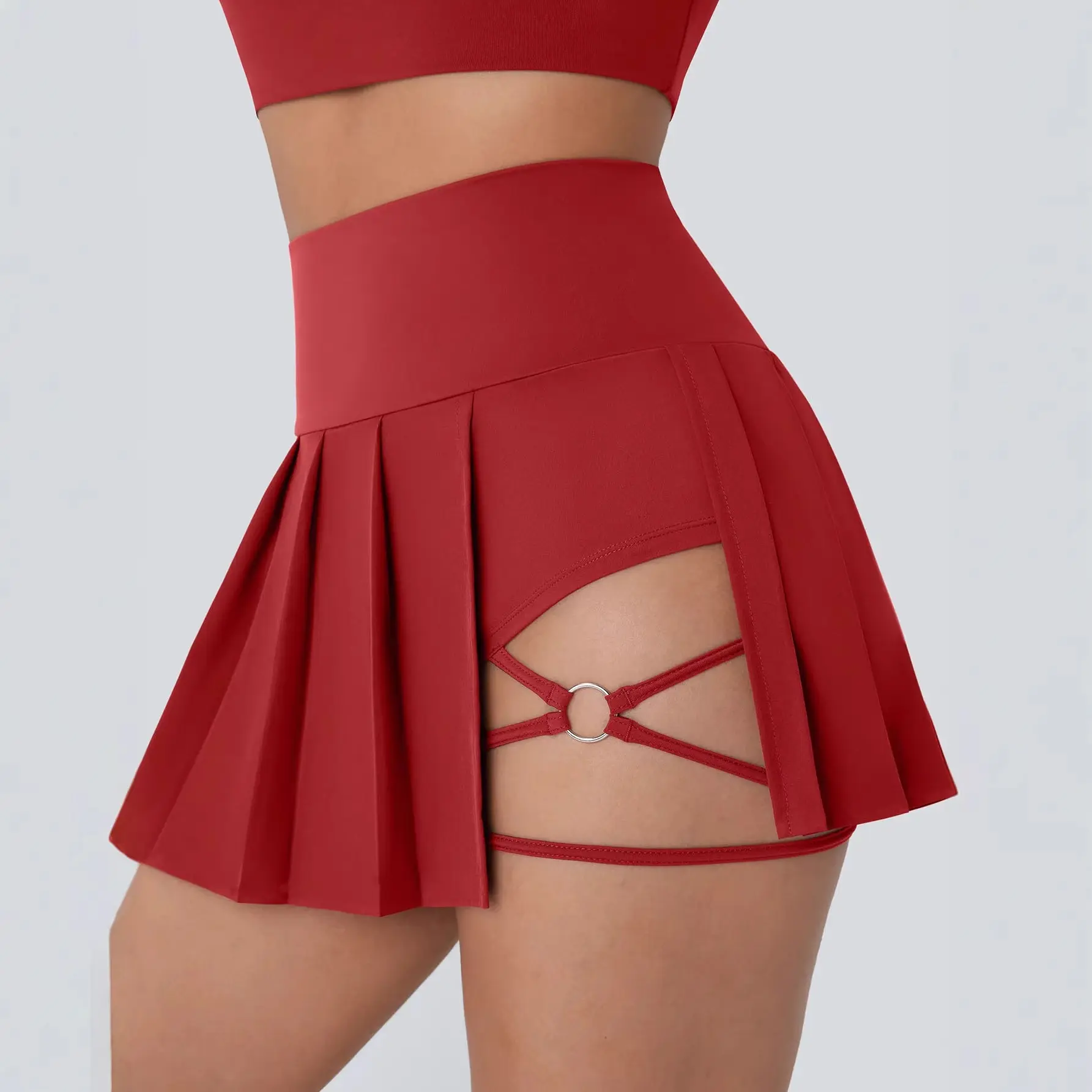 Women's Minimalist Pleated Gym Skirt - Comfortable Basic Sports Bottom for Outdoor Casual, Gym Use