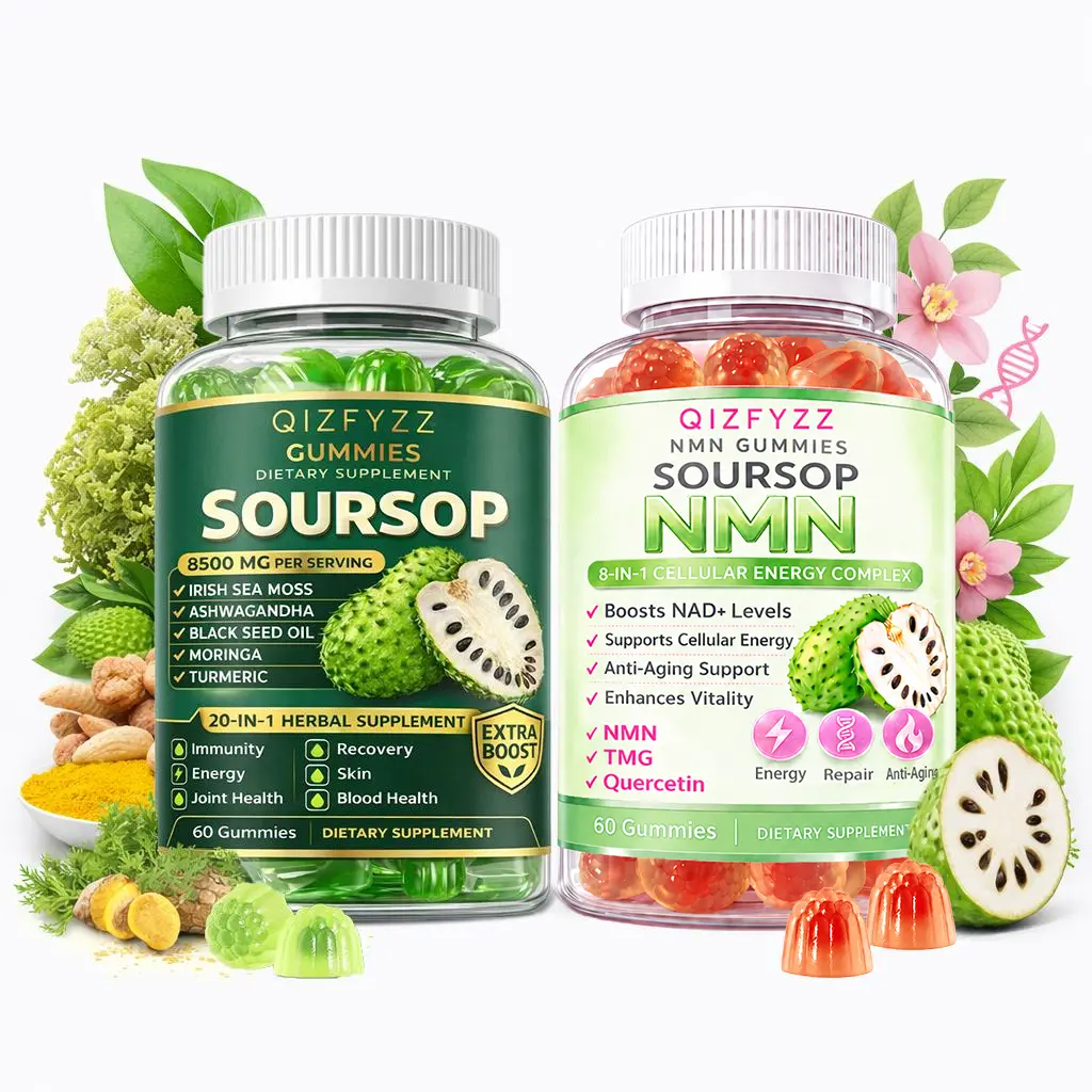 summervibes Soursop NMN Dual-Action Formula | 8500mg Gummies + 8-in-1 Cellular Energy Complex | High-Potency Support for NAD+ Boost, Anti-Aging & Daily Vitality,summerwins
