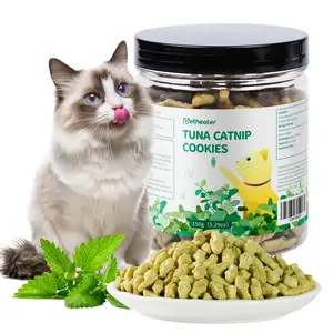 Crunchy Cat Grass Treats – Tasty Salmon Catnip Snacks for Indoor Cats, Hairball Control, Healthy Dental Biscuits & Training Treats, 5.29oz