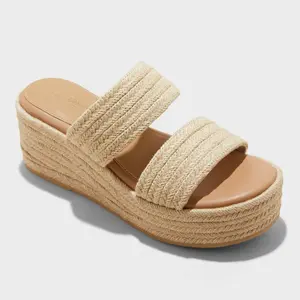 Women's Kayli Jute Two Band Wedge Heels - Universal Thread