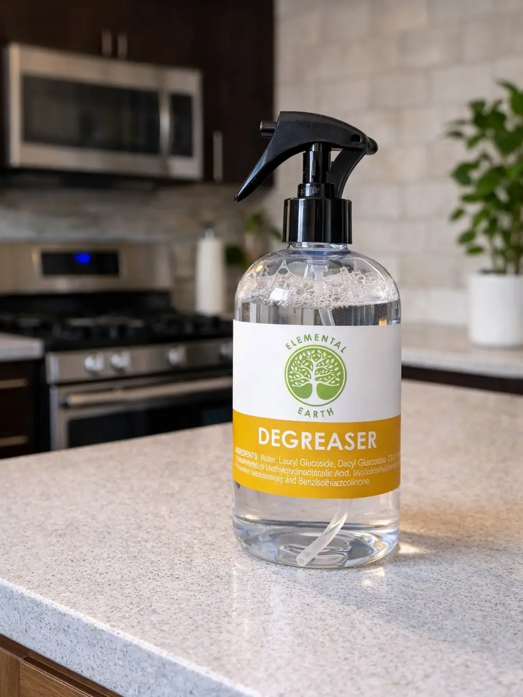 Elemental Earth Raw Household Degreaser Spray - Eco-Friendly, Heavy-Duty Natural Kitchen Grease Remover, Gentle Sensitive Skin Safe, 8 oz Sample