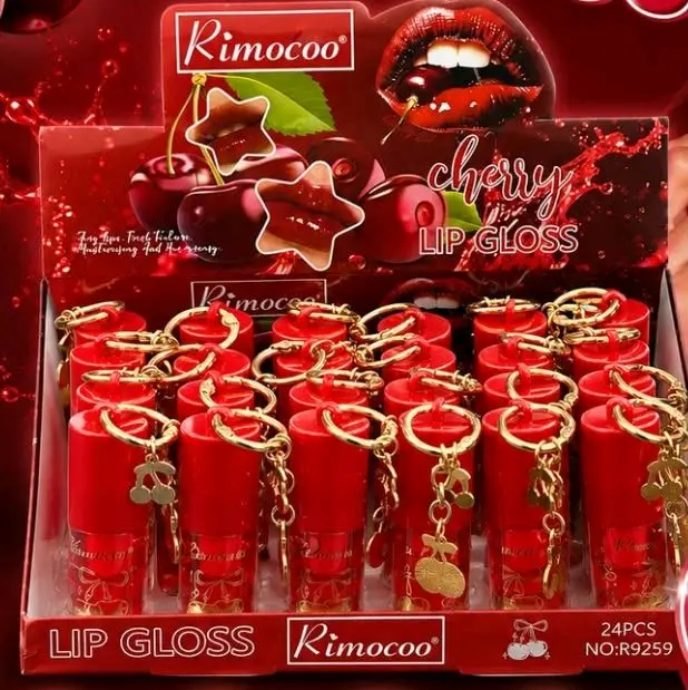 Cherry Flavored Lip Gloss with Attached Keychain