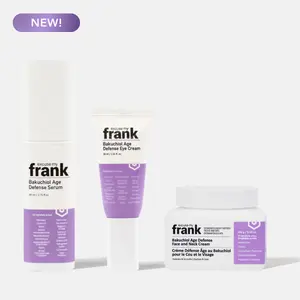 Excuse My Frank Complete Age Defense Line - 3-Step Routine for Fine Lines & Wrinkles - Gentle Anti-Aging, Nourishing & Smoothing Skin Repair Set - Bakuchiol Age Defence Serum, Eye Cream, Face & Neck Cream