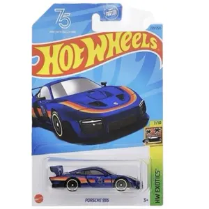 Hot Wheels Porsche 935 HW Exotics Collectible Diecast Model Toy Car 7/10 75th Anniversary Edition Blue Orange Stripes
