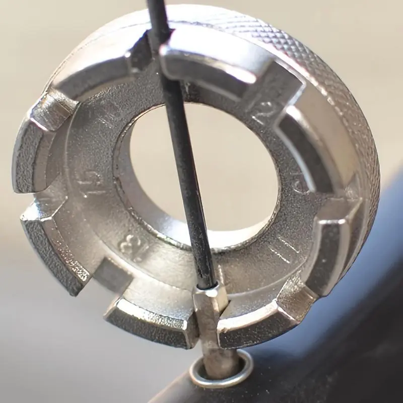 Bicycle Wire Wrench Bicycle Spokes Tire Repair, Mountain Steel Braided Wheel Tool 8-port Silver Wrench Tool