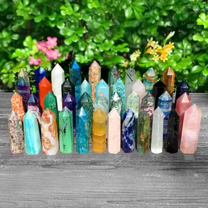 Natural Crystal Tower Point, Natural Gemstone Obelisk Wand, Mineral Specimens Reiki Healing Crystals