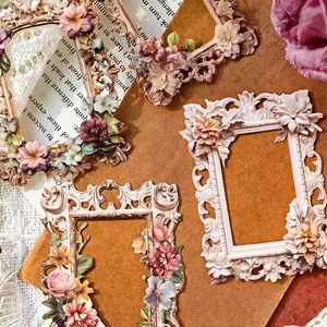 Vintage French Flower Design Paper, 10 Sheets/pack Boho Style Decorative Materials, DIY Retro Craft Paper for Scrapbooking & Stamping & Journal Making, Christmas Gift