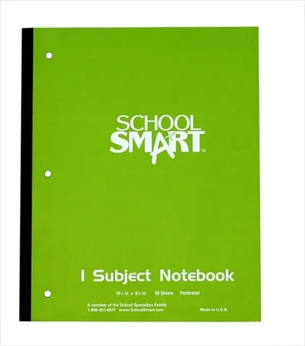 School Smart 085316 Ruled Wireless Notebook - 8 x 10-1/2 in, 3-Hole Punched, 50 Sheets, 16-lb White Sulphite Bond Paper