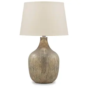 Mari Glass Table Lamp Gray/Gold - Signature Design by Ashley: Mercury Glass, 3-Way Switch, UL Listed