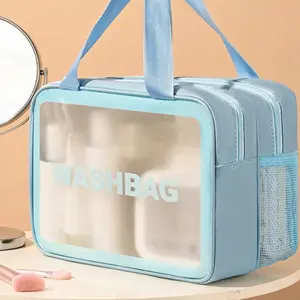 1pc Dry-Wet Separation Cosmetic Bag, Multifunctional Portable Travel Wash Bag, Large-Capacity Waterproof Skin Care Storage Bag, Makeup Organizer, Multifunctional Toiletry Bag, Makeup Pouch