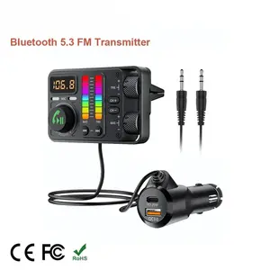 Bluetooth 5.3 Car FM Transmitter, Hi-Fi Treble & Bass Music Player, PD20W QC18W Fast Car Charger, Radio Bluetooth Car Ad