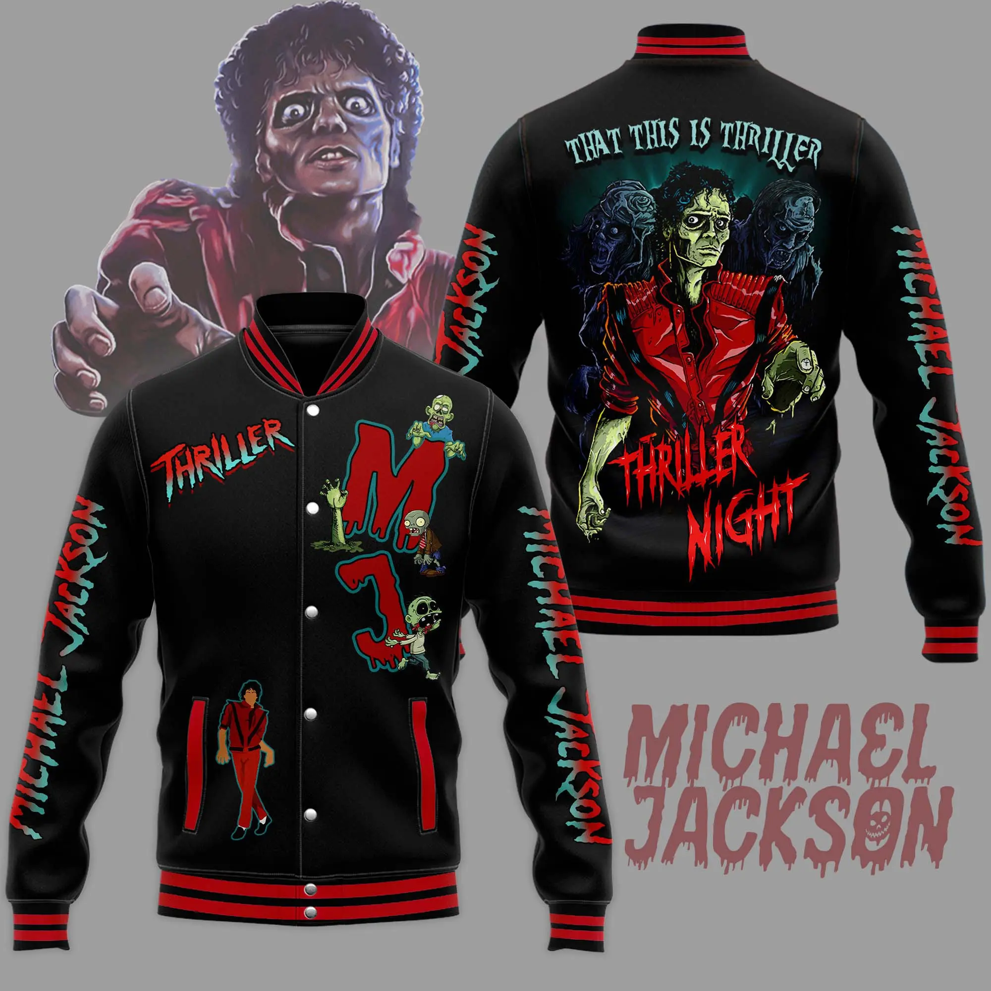 MJacksonnn Bomber Baseball Jacket, King of Pop Baseball Jacket, Music Artist Bomber Jacket, Comfortable Unisex Bomber, Trendy Jacket, Gift For Fan