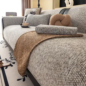 1pc Simple Elegant Sofa Cushion Cover, Pet-Friendly Non-Slip Dustproof Couch Protector, Suitable for Office Bedroom Living Room Decor