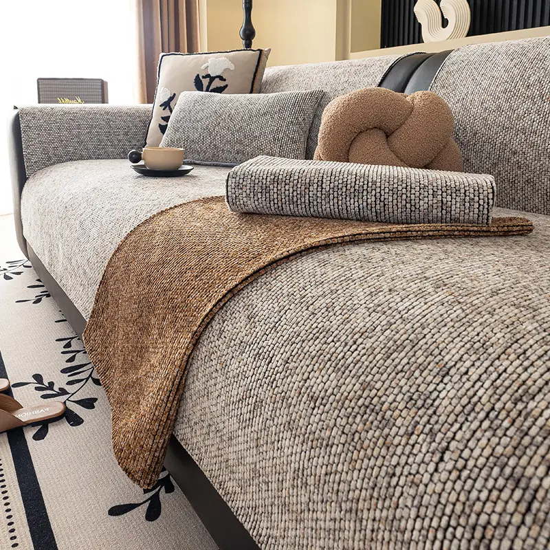 1pc Simple Elegant Sofa Cushion Cover, Pet-Friendly Non-Slip Dustproof Couch Protector, Sofa Slipcover, Suitable for Office Bedroom Living Room Decor