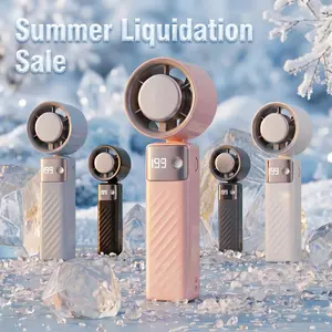Mini Handheld Fan with LED Display 199 Speed Turbo Pocket Fan for Women USB Rechargeable High-Speed Cooling for Travel & Makeup Perfect Gift Portable Refrigeration