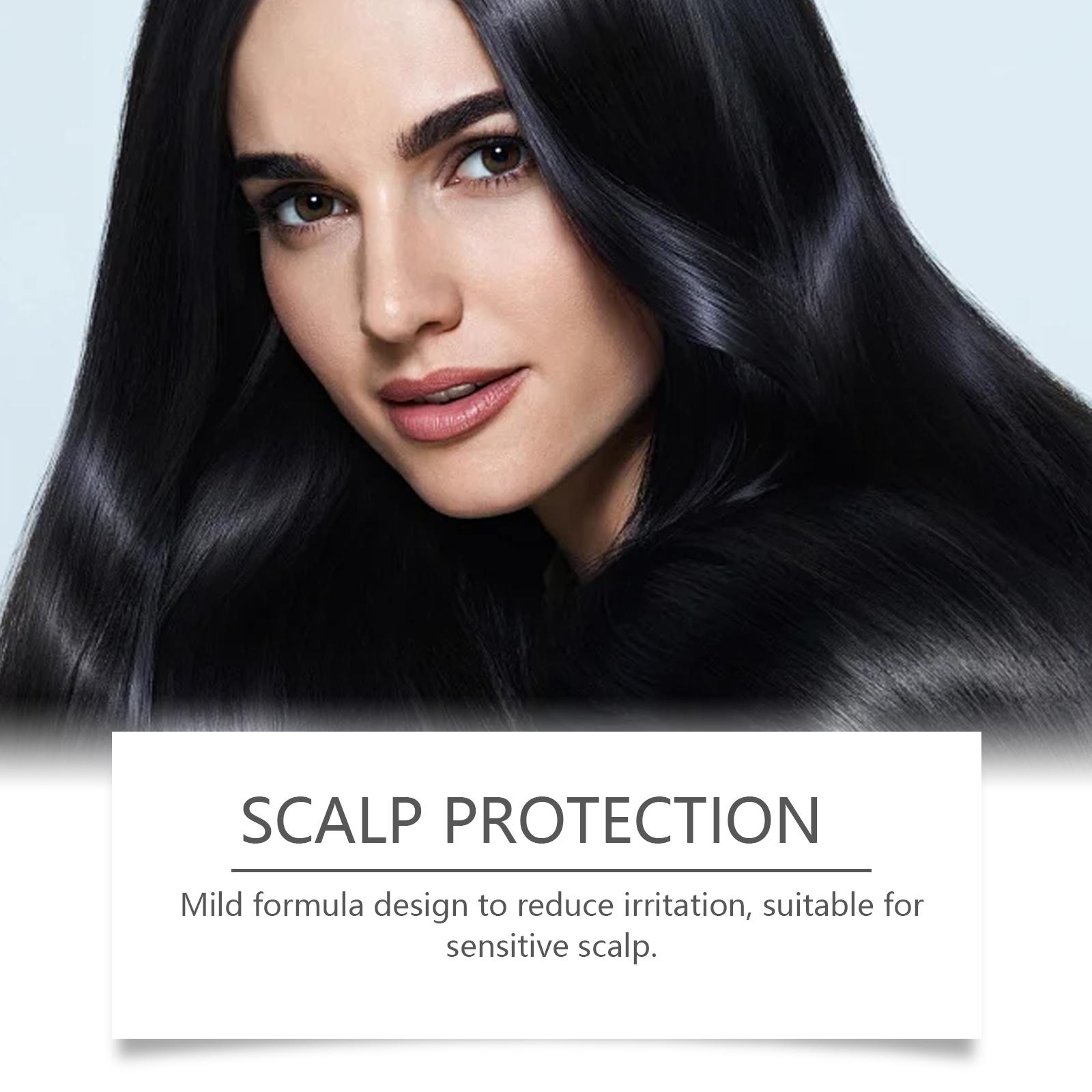 3 in 1 Hair Dye Shampoo - Can cover gray hairs,Herbal Ingredients,Contains Ginseng Extract,Natural Haircoloring, black hairdye