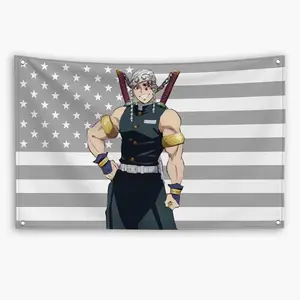 Tengen Uzui Hashira Demon Slayer Wall Banner - Anime American Flag Poster, Otaku Room Decor - American Flag Style, Otaku Room Decor.