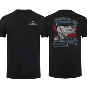OBS Chevrolet Tahoe & Engine Cars 2 Sided Tee, T-Shirt For 2-Door Car Lovers, Gift Idea For Men & Dad
