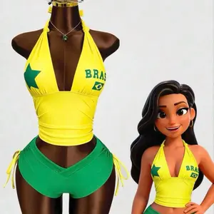 Zestiva Women's Casual Vacation Beach Party Camisole Strap Bikini Bottoms Printed 2-Piece Swimwear, New Arrival Swimwears 2 Pieces Brazil Outfit Set Brazil Swimwear Jamaican Swimwears Women Jamaica Outfits Set Star Bikini Swimwears 3 Pieces Set Brazil Bik