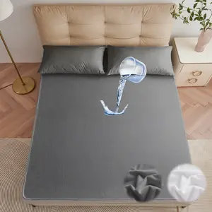 1 Pack Waterproof Soft Fleece Mattress Protector, Solid White Towel Mattress Cover, Thin Breathable Machine Washable Mattress Topper for Bedroom, Guest Room, Dorm