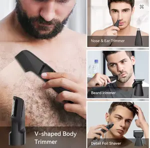 4 IN 1 Body hair Shaver Kit For Men Nose/Beard/Pubic Hair Trimmer Electric Waterproof