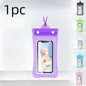 Waterproof Three-Fold Airbag Phone Bag, Touchscreen Compatible, Neck Hanging Design, Ideal for Swimming and Diving