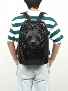 Cool Lion Head Backpack, Fashion Personalized Bag, Trendy Unisex Shoulder Bag, Stylish and Unique Design, Perfect for Men and Women