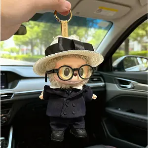 Labubu Doll Clothes 7 Piece Set Fashionable Suit Jacket  for 6.5in Labubu Doll Stylish Outfits Including Clothes Pants Shirts Hats Glasses Ties and Leather Shoes replacement cloth Casual elegant outfit Cute Labubu Clothing and Accessories Set
