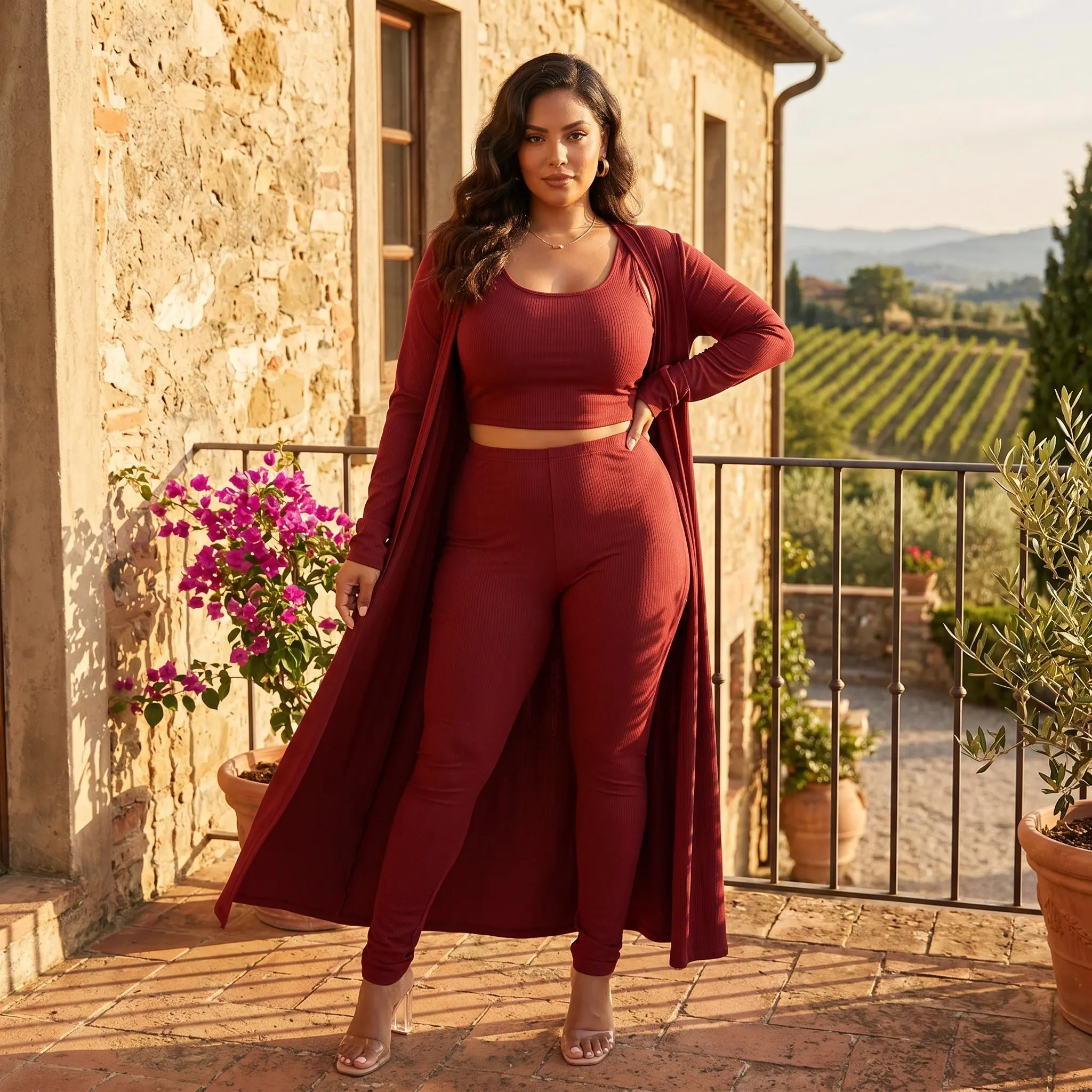 Chic Burgundy Pantsuit