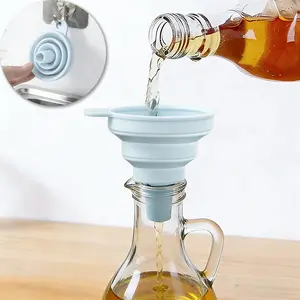 Silicone Funnel, Foldable Funnel, Collapsible Funnel for Filling Bottles and Cooking, Kitchen Gadgets, Home Kitchen Items, Utensils, Multifunctional Kitchen Tool, Kitchen Cooking Accessories