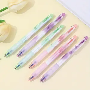 6Pcs Erasable Gel Pens, Retractable Fine 0.5mm Blue Ink, Aesthetic Pastel Plastic Rollerball Pens, Suitable for Office and School