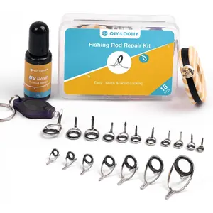 Fishing Rod Eyelet Repair Kit Complete, Emergency Quick-Fix Fishing Pole Eyes Replacement Kit with Stainless Steel Guides for Spinning/Casting Rod