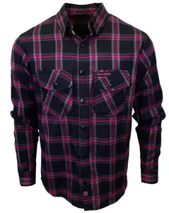 CLOSEOUT The "Warrior" Black & Pink Flannel (Hidden Snap Collars)