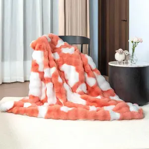 SpottedCozy | Flutty and Cozy Plush Pink Blanket | 50''×60''&60''x80'' size Blanket | Soft, Squishy and Adorable,Imitation rabbit fur,Good Gifts for family&friends