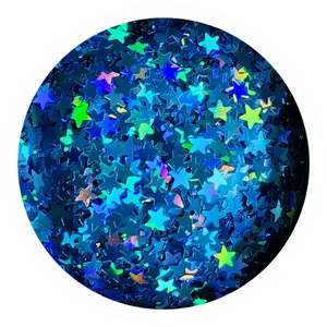 "Blue Holographic 3mm Star" Star Shape/ Polyester Glitter/ Blue Glitter