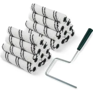 Roller Covers, 20 Pack 6 Inch Microfiber  Roller (3/8 Inch Nap) with Anti Rust Metal Roller Frame, Suitable for Wall and Furniture Painting