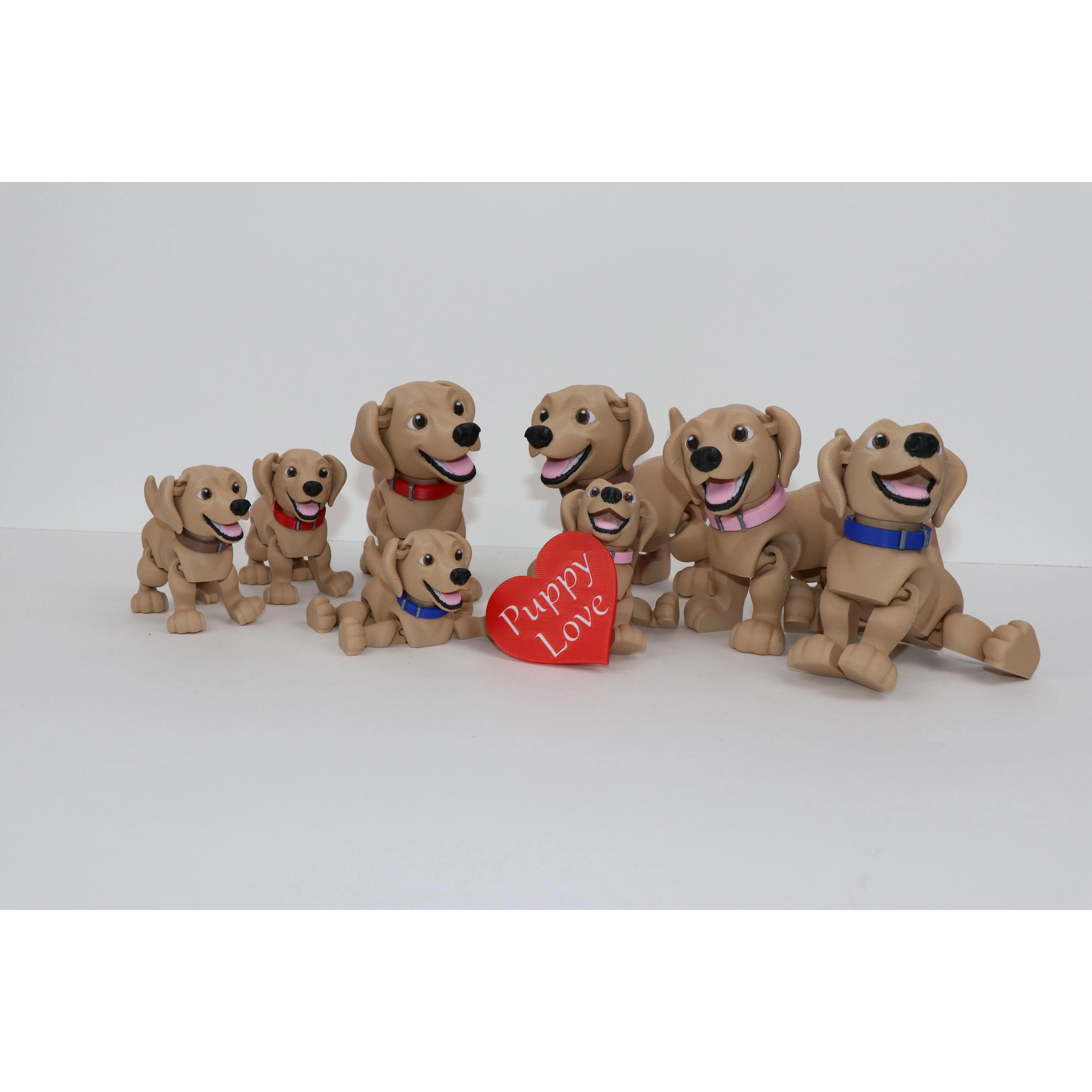 Labrador Puppy Figure – Articulated 3D-Printed Decor with Custom Collar Options