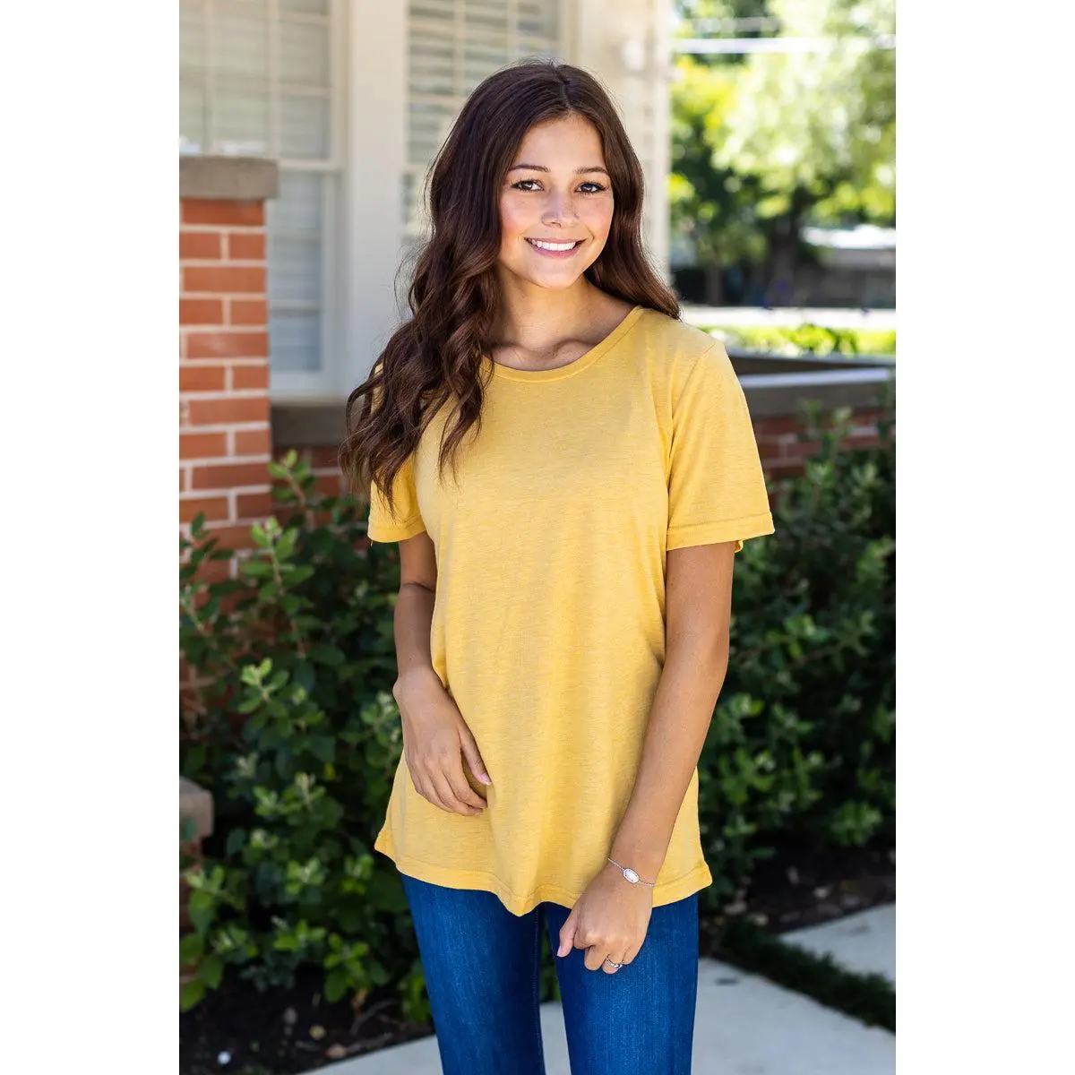 Blank Mustard Crewneck Tee