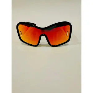 Rectangle Mirrored Sunglasses-Orange Tint