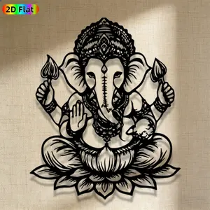 1pc Avant - Garde Ganesha Metal Wall Art, Avant - Garde Ganesha Statue Mural, Iron Craft, Perfect for Living Room, Garden, Zoo Corner Decor, Intricate Craftsmanship, Artistic Metalwork, Christmas Decor, Ideal Gift for Trend Seekers