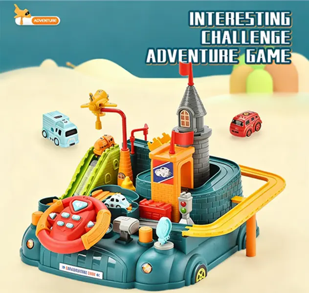 Gravity Slide Track Car Adventure Toys - Green Color, No Battery Installation Needed, Versatile Play for Kids, Endless Fun Adventure Game, Adventure Play, Unisex