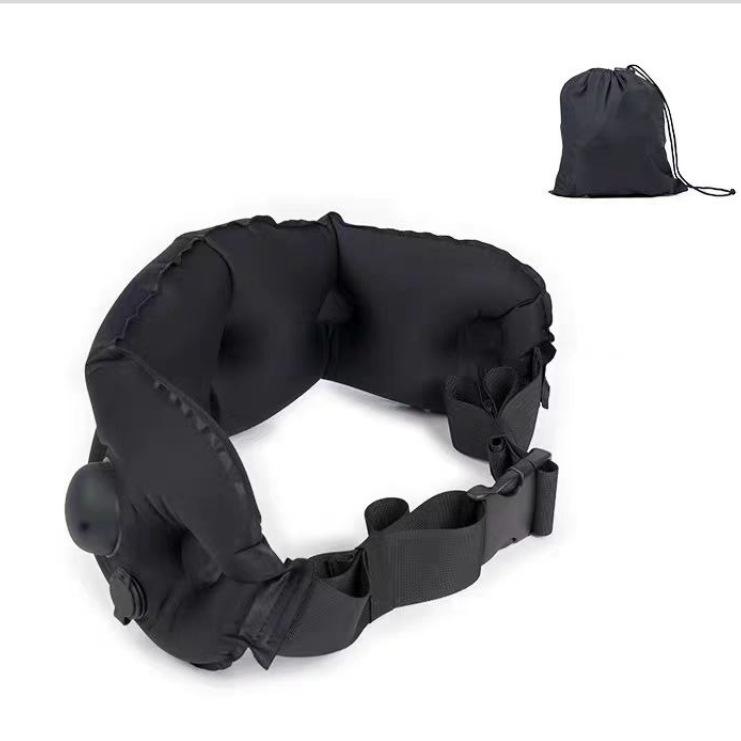 TPU Inflatable Lumbar Neck Pillow Portable Foldable Press Type for Travel Office Car
