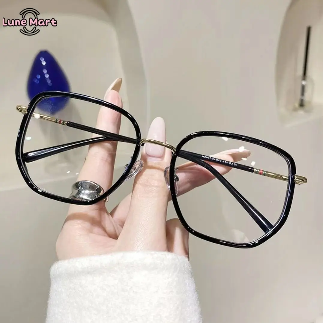 Non-Prescription Mini-Frame Blue Light Blocking Blue-Tinted Glasses, Trendy Minimalist Eyewear for Digital Eye Strain Relief, Comfortable All-Day Wear for Cycling, Leisure, Mini-Frame Non-Prescription Glasses